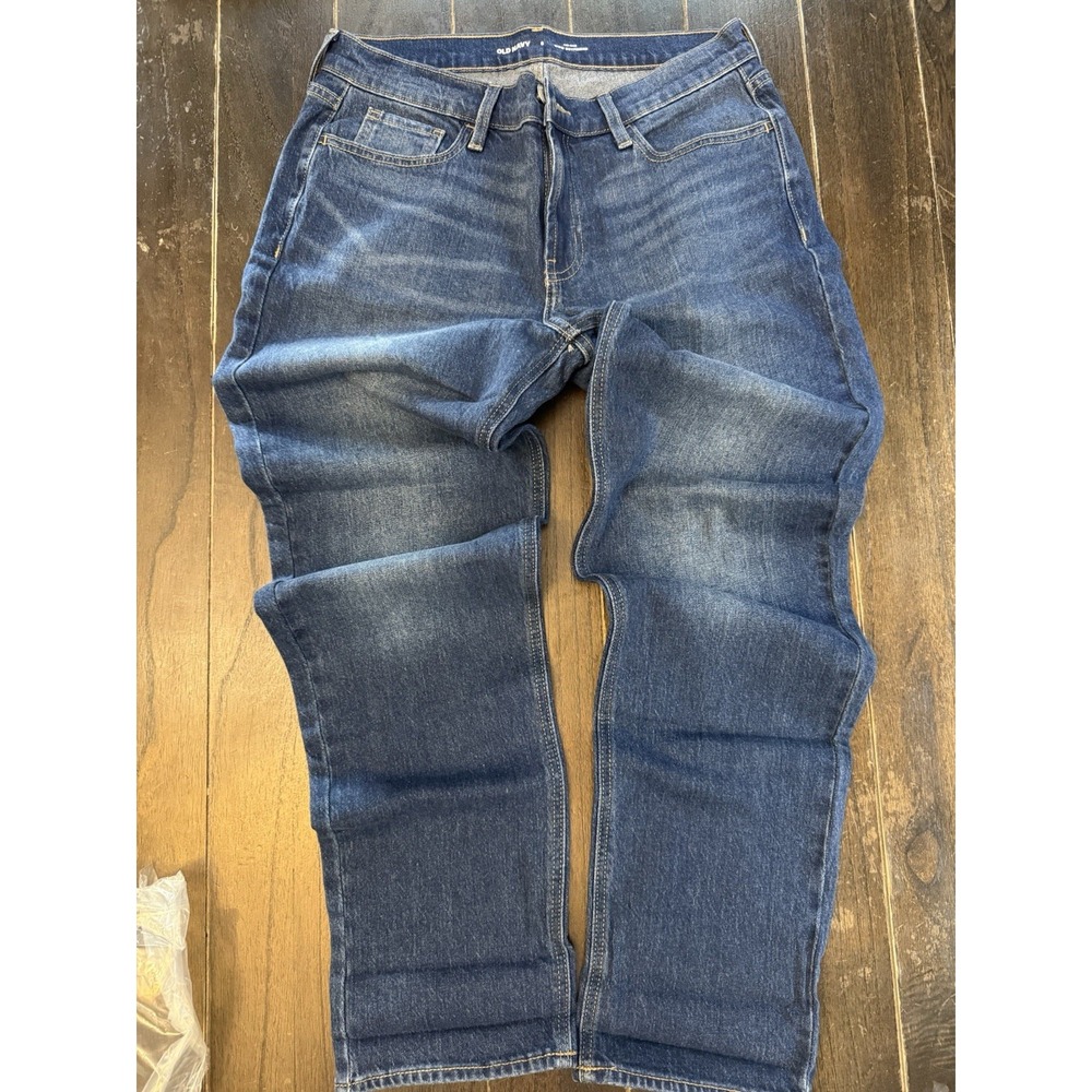 Old Navy WOW Boyfriend Jeans Women's 10" Mid Rise Relaxed Medium Wash 30" Inseam